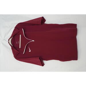 Nike Men's Short Sleeve Half-Zip Active Shirt - Burgundy, Medium